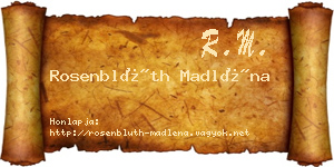 Rosenblüth Madléna névjegykártya